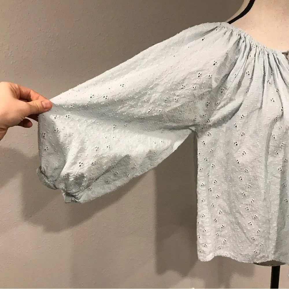 Joie baby blue long sleeve loose fit blouse - Picture 6 of 14